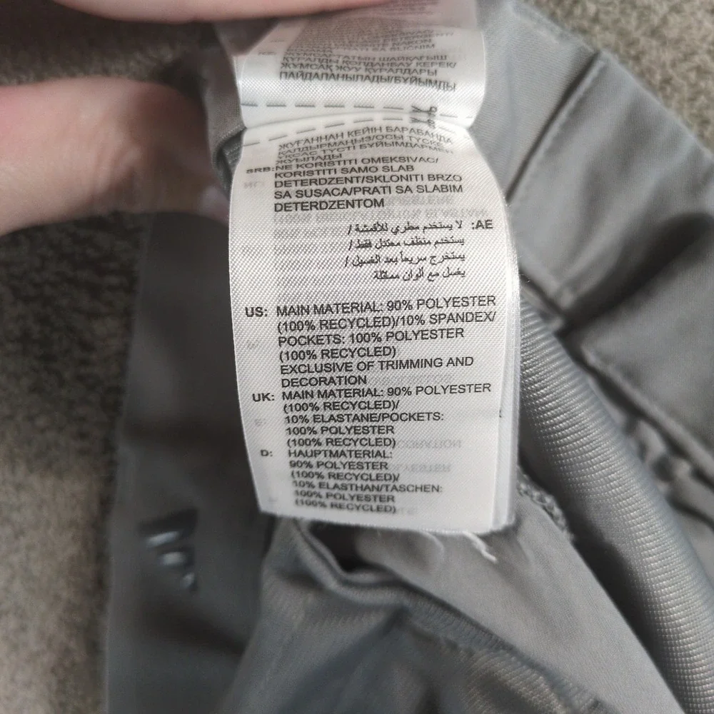 Adidas Mens Golf Pants Light Gray Flat Front Size 30x32 Polyester Spandex‎